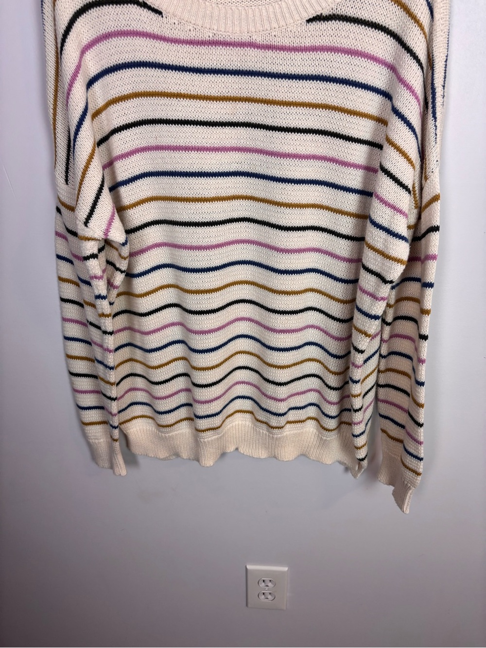 Emerson Fry Carolyn Rainbow Striped Sweater Size Medium - Picture 6 of 10